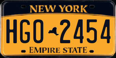 NY license plate HGO2454