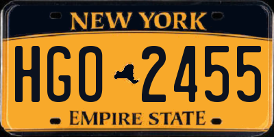 NY license plate HGO2455