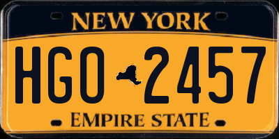 NY license plate HGO2457