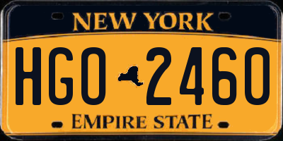 NY license plate HGO2460