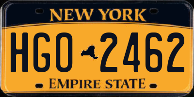 NY license plate HGO2462