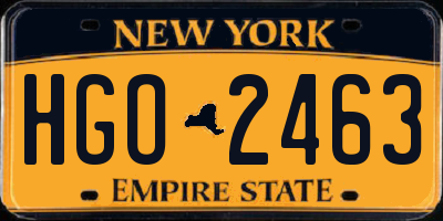 NY license plate HGO2463