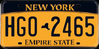 NY license plate HGO2465