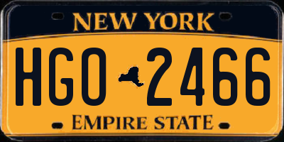 NY license plate HGO2466