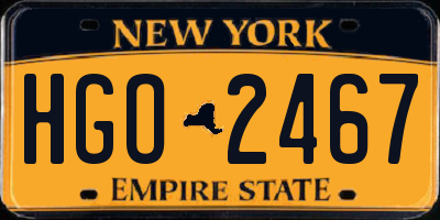 NY license plate HGO2467