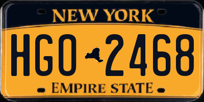 NY license plate HGO2468