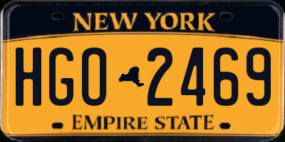 NY license plate HGO2469