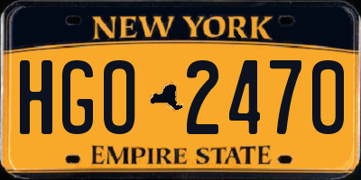 NY license plate HGO2470