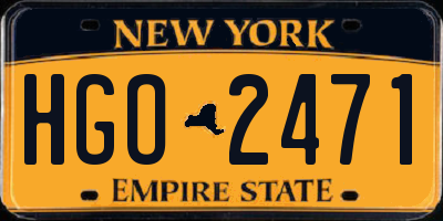 NY license plate HGO2471