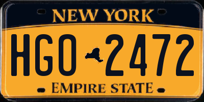 NY license plate HGO2472