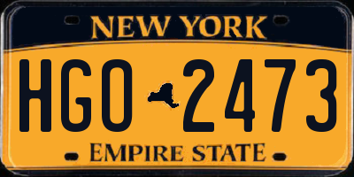 NY license plate HGO2473