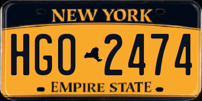 NY license plate HGO2474