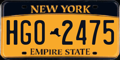 NY license plate HGO2475