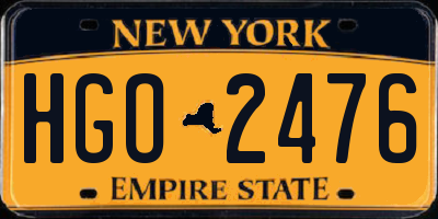 NY license plate HGO2476