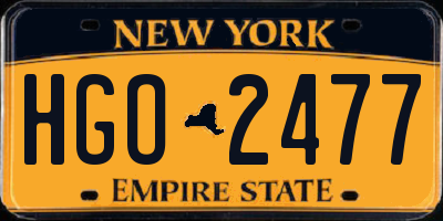 NY license plate HGO2477