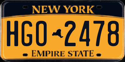 NY license plate HGO2478