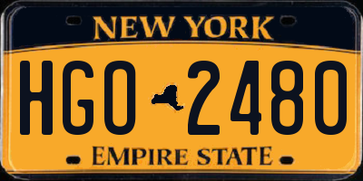 NY license plate HGO2480