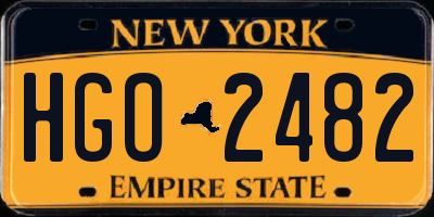 NY license plate HGO2482