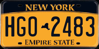 NY license plate HGO2483