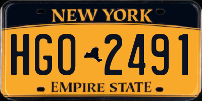 NY license plate HGO2491