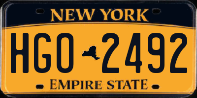 NY license plate HGO2492