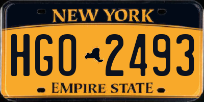 NY license plate HGO2493