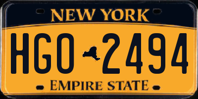 NY license plate HGO2494