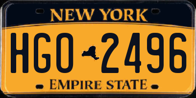 NY license plate HGO2496