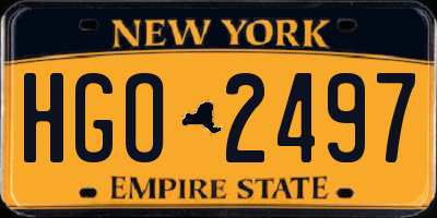 NY license plate HGO2497