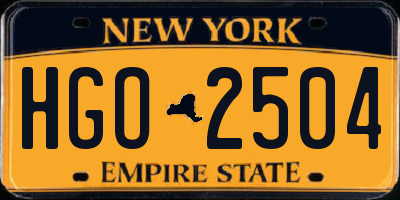 NY license plate HGO2504