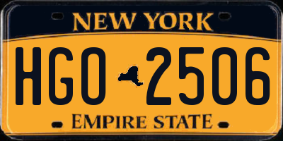 NY license plate HGO2506