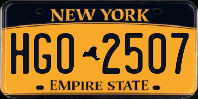 NY license plate HGO2507