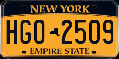 NY license plate HGO2509