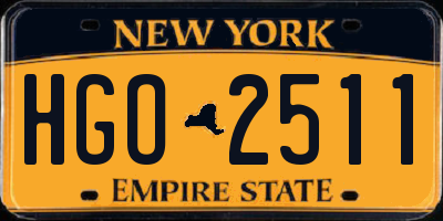 NY license plate HGO2511