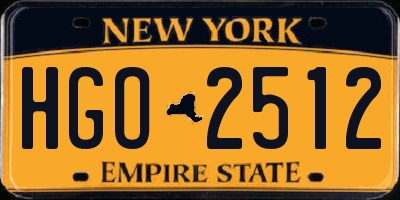 NY license plate HGO2512