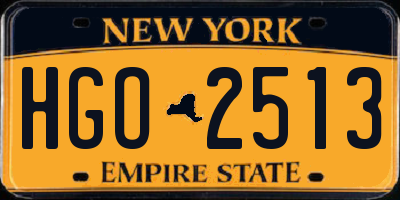 NY license plate HGO2513