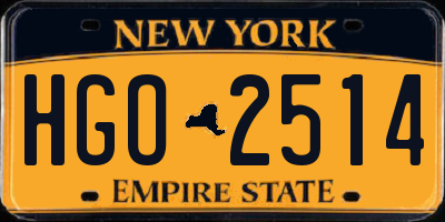 NY license plate HGO2514