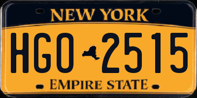 NY license plate HGO2515