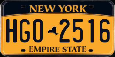 NY license plate HGO2516