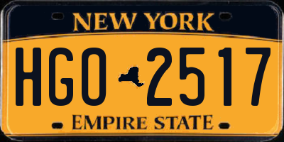 NY license plate HGO2517