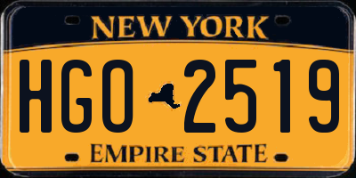 NY license plate HGO2519