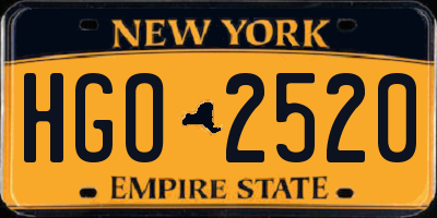 NY license plate HGO2520