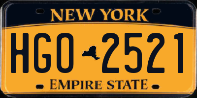 NY license plate HGO2521