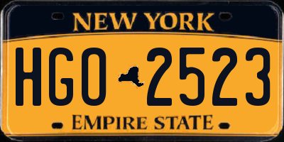 NY license plate HGO2523