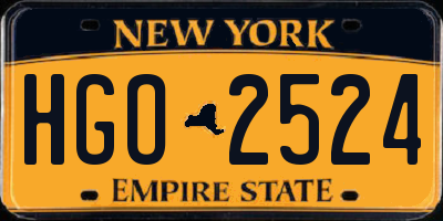 NY license plate HGO2524