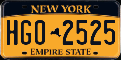 NY license plate HGO2525