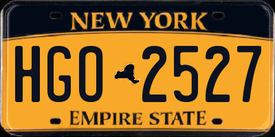 NY license plate HGO2527