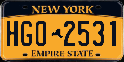 NY license plate HGO2531