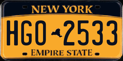 NY license plate HGO2533