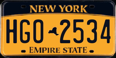 NY license plate HGO2534